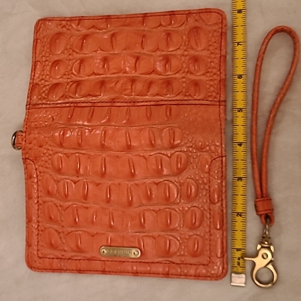 Brahmin Vibrant Orange Crocodile Embossed Wristlet In EUC! - Picture 5 of 6